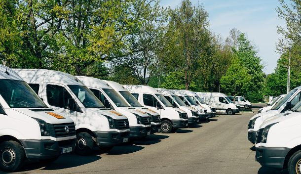  Fleet of white EVs